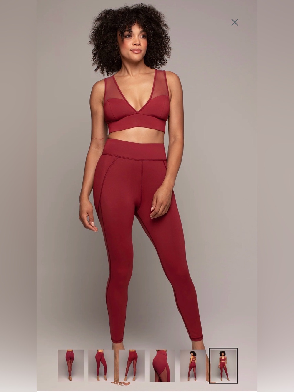 MICHI Revue Mesh High-Waist Legging - Earth Red